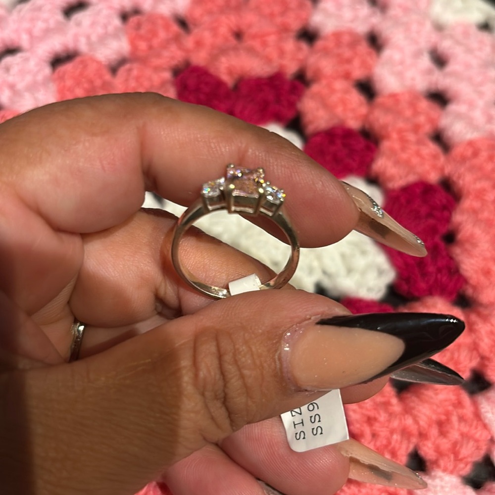 925 STERLING SILVER LARGE RING SIZE 10 ENGAGEMENT ELEGANCE